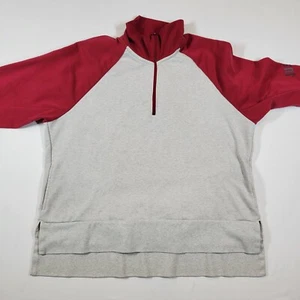 Nike Sweatshirt Men's XXL White/Red High Neck 1/4 Zip Dri-Fit Sweat Shirt - Picture 1 of 15