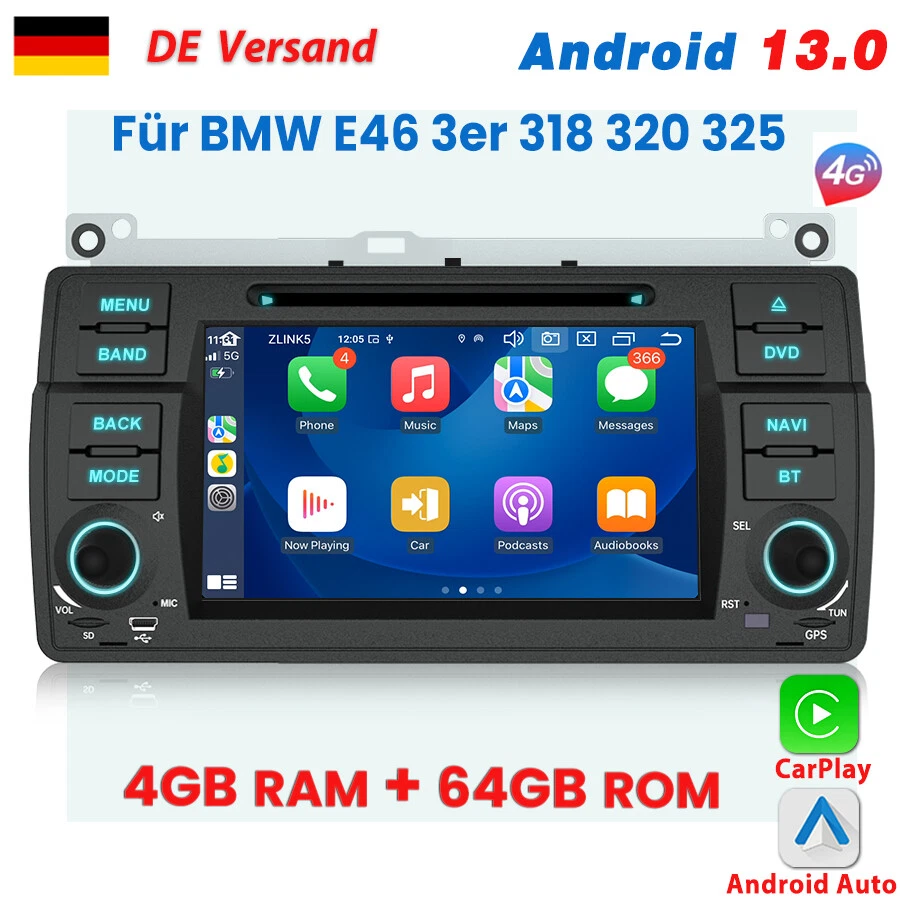 JUNSUN 7" IPS Android 13.0 Autoradio Octa Kern 4G DSP GPS Navi für BMW E46 MG ZT
