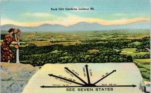 Lot of 4 TN Postcards1940s Rock City Gardens Caverns Railway Lookout Mountain - Picture 1 of 8