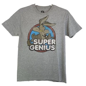 Camiseta Looney Tunes Wile E. Coyote “Super Genius” Gris Para Hombre L - Imagen 1 de 12