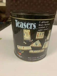 Teasers 7 Different Brain Busters Cardinal Peg Game Tin Vintage 1993 Game New - Photo 1 sur 12