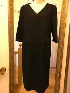 Executive Armani pinstriped dress size 10 lined, 99% wool, ¾ sleeves, very smart - Picture 1 of 12