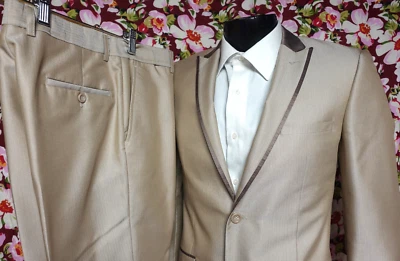 Vinci Peak Lapel Tan Brown Tuxedo 36R - Image 1 of 4