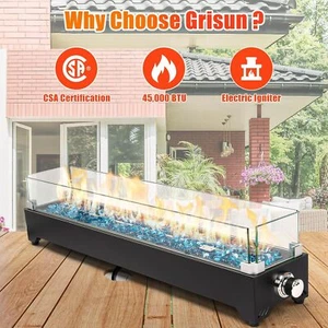 Tabletop Propane Fire Pit, 50000 BTU, Stainless Steel Outdoor Table Top Fire Pit - Picture 1 of 7