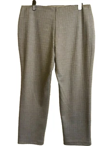 M&S stretch jersey herringbone trousers UK 24 Reg black / ivory Elastic Waist - Picture 1 of 4