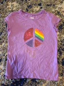 Circo Girls Shirt Short sleeve Purple Peace Shirt L 10/12 - Picture 1 of 3