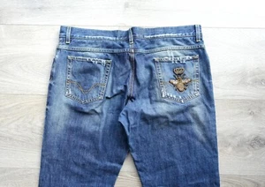 DOLCE & GABBANA JEANS 54 jean denim dg d&g made in italy blue beaded bee crown - Bild 1 von 18