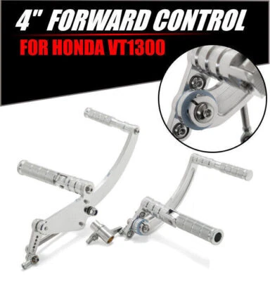 Billet 4" Forward Controls Footpegs For Honda VT1300 Fury 1300 Sabre Interstate - Изображение 1 из 4
