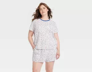 Women's Plus Size Americana Matching Family Pajama Set White 1X - Picture 1 of 6