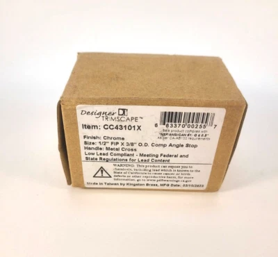 Kingston Brass CC43101X Quarter Turn Valves (1/2-Inch FIP X 3/8-Inch O.D. - Image 1 of 3