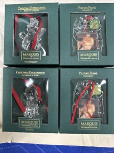 4 Waterford Marquis Kristall Ornamente Weihnachtsschmuck - Bild 1 von 11