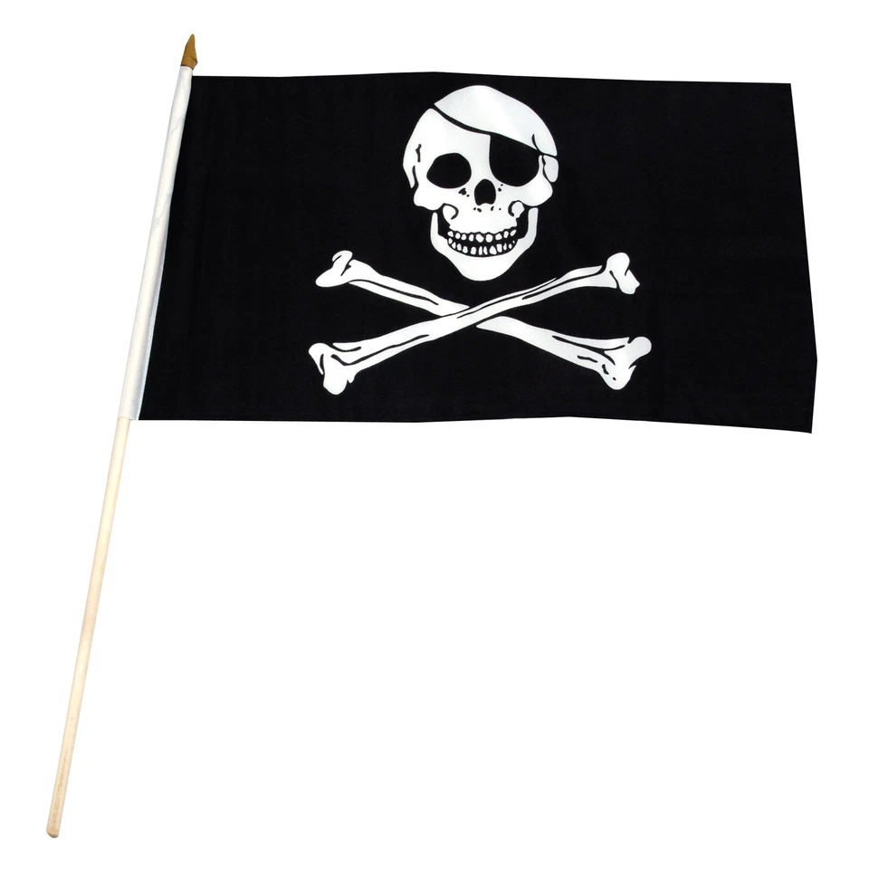 Bandera pirata (Jolly Roger) 12x18 pulgadas palo bandera Foto 1 de 1