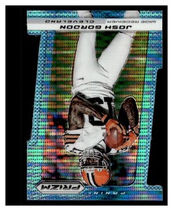 2013 Panini Prizm Prizms Light Blue Die Cut #14 Josh Gordon /15 - NM-MT