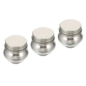 2" x 2" Palette Becher Farbe Topf Behälter Tasse mit Deckel und Clip, Silber 3 Stück - Bild 1 von 5