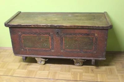 Truhe Aussteuertruhe Hochzeitstruhe Bauerntruhe von 1831 mit Bauernmalerei #2611 - Bild 1 von 4