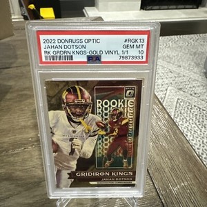 2022 Panini Donruss Optic Jahan Dotson Gridiron Kings Gold Vinyl 1/1 PSA10