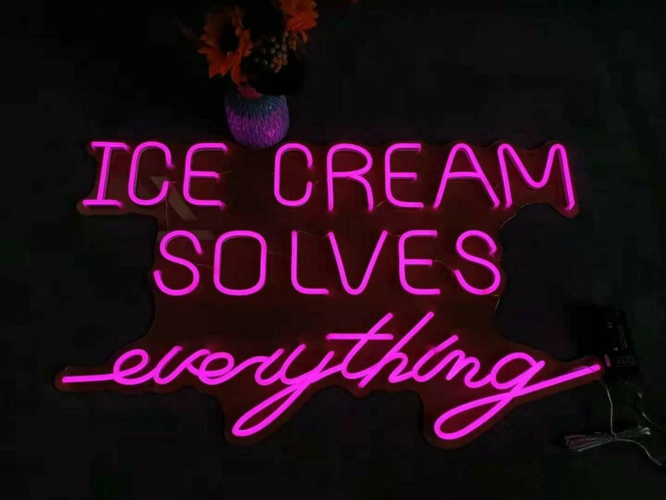 Яркий светодиодный мороженое решает все 24» неоновая вывеска лампа света гибкий милый декор - Изображение 1 из 1
