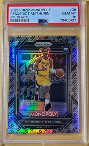 2022 PRIZM SILVER GO MONOPOLY PSA 10 GEM MINT ROOKIE BENNEDICT MATHURIN POP 14 - Picture 1 of 2