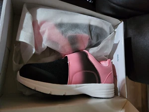 Dr. Leonards Diabetic Wimns Close Diabet Black and Pink 8 W New - Picture 1 of 3