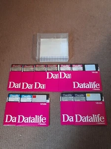 12 disquettes Verbatim DataLife MiniDisk 5,25" dans une boîte à disquettes 5,25" non testées - Photo 1/4