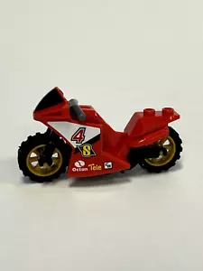 Lego Red Racing Motorcycle with Stickers Minifigure Accessory - Picture 1 of 1