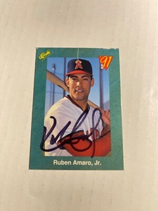 California Angels RUBEN AMARO JR Signed Card