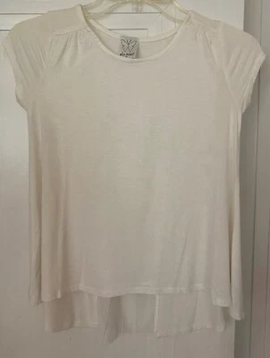 Топ для девочек Ella Moss с коротким рукавом; размер 10; белый; вискоза и полиэстер; новый без ценников - Изображение 1 из 4