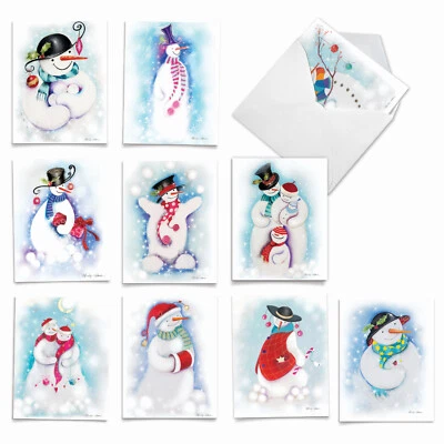 10 Blank All Occasion Cards Pack - Festive Snowmen - Изображение 1 из 4