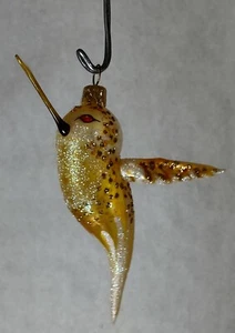 Glass Hummingbird Ornament - Hand Painted - Made in Poland - Radko Inspired  - Picture 1 of 4