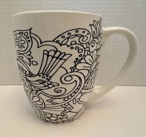 Cypress Home "Just Add Color" Serie Keramik Kaffeebecher 20 Unzen Abstrakte Blumen - Bild 1 von 8