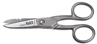  Klein Tools 2100-9 Stainless Steel Electricians Scissors Stripping Notches - Image 1 of 4