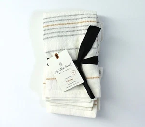 Set tovaglioli in tessuto a righe asimmetriche Hearth & Hand con Magnolia 4pz panna nuovi con etichette - Foto 1 di 5