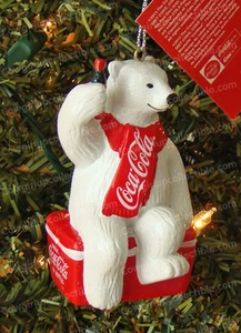 Offical Coke Product, POLAR BEAR ON ICE Ornament (cc1124) Coca-Cola - Picture 1 of 5