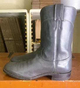 JUSTIN Men’s Size 8 D Vintage Made in USA Gray Roper Western Boots 3025 - Picture 1 of 11