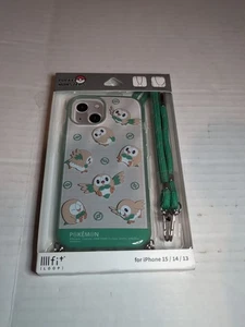Pokemon Pocket Monsters IIIIfit Loop Strap iPhone 15 14 13 6 inch Case Rowlet - Picture 1 of 6