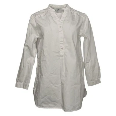 Camisa Denim Joan Rivers Cuello Dividido Media Tapeta-Blanca-Mediana-NUEVA-A394221 Foto 1 de 2