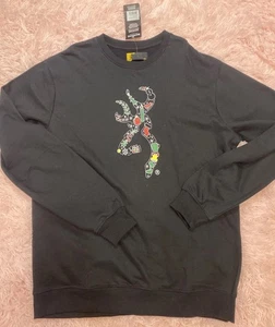 Sudadera Browning Navidad Caza Cuello Redondo Hombre Talla XL Negra Vacaciones - Imagen 1 de 7
