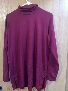 Top Jill donna taglia media rosso Luxe Supima tunica girocollo casual - Foto 1 di 6