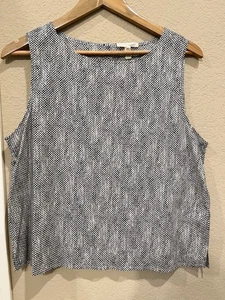 Eileen Fisher Tank Womens Medium Black Snake Print Sleeveless Top Organic Cotton - Picture 1 of 7
