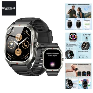 Smartwatch Herren Militär mit GPS,   Smart Watch Damen Herren, Fitnessuhr mit... - Bild 1 von 10