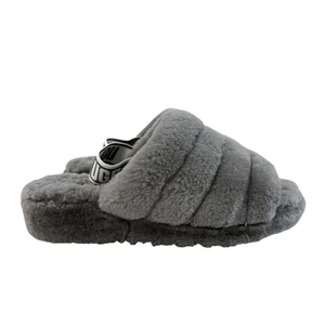 Sandalias Ugg Fluff Yeah de piel de oveja gris carbón para mujer talla 9 - Imagen 1 de 18