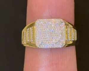 10K YELLOW GOLD .35 CARAT MEN DIAMOND WEDDING BAND BRIDAL ENGAGEMENT RING PINKY - Picture 1 of 1