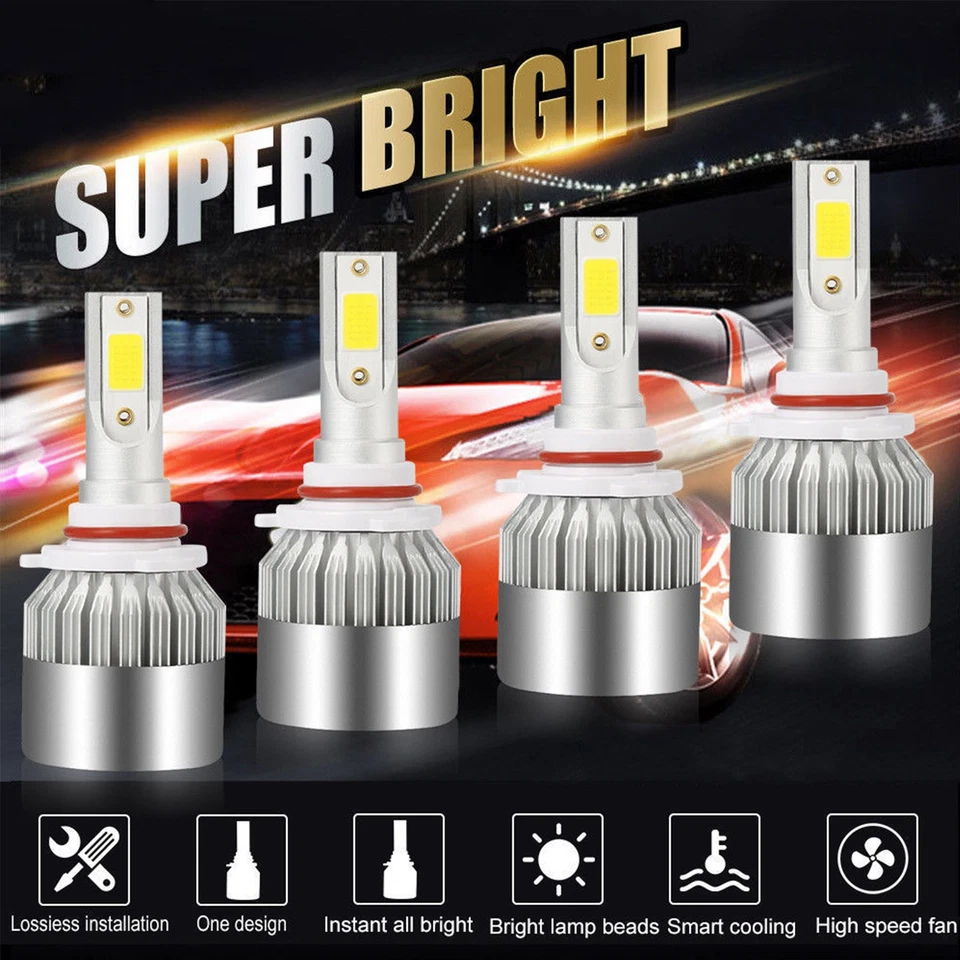Set of 2 H3 / H13 / 9004 / 9005 LED Headlight Replace High/Low Beam Kit Bulb - Image 1 of 1