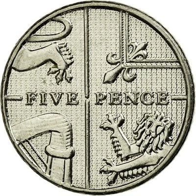 United Kingdom | 5 Pence Coin | Elizabeth II | Km:1109D | 2011 - 2015 - Image 1 of 4