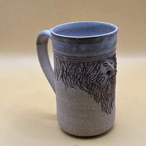 1975 Studio art stoneware coffee mug with bearded man Signed - Picture 1 of 10