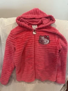 2024 Hello Kitty Giacca Rosa in Pile con Zip Taglia Gioventù M (8-10) - Foto 1 di 4