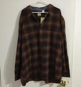 Camicia da lavoro Levi's classica vestibilità rilassata quadri flanella cotone uomo XXL 2X nuove etichette - Foto 1 di 4