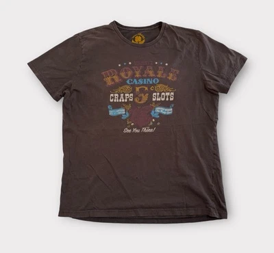 Camiseta Lucky Brand Adulto XL Gris Desteñido por el Sol Manga Corta Casino Royale Gráfico Foto 1 de 4