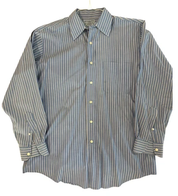 Abercrombie & Fitch Мужская рубашка синий белая полоса 33 100% хлопок 15,5 шеи - Изображение 1 из 4