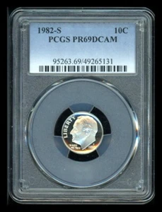 1982 S Roosevelt Dime PCGS PR69 DCAM 10C - Picture 1 of 2